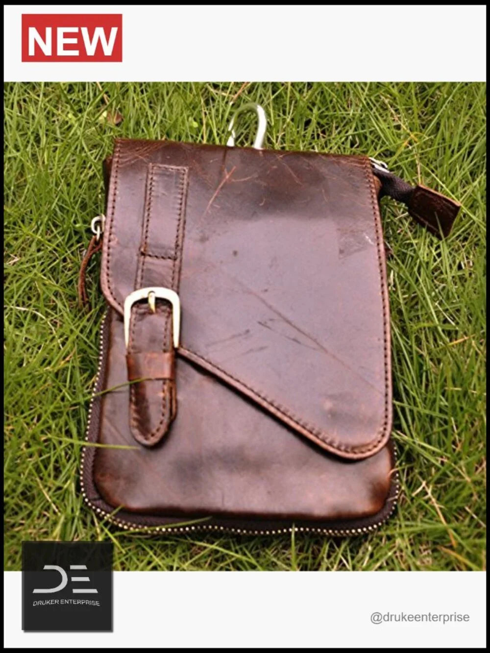 Genuine Leather Messenger Shoulder Bag Crossbody Belt Waist Pack